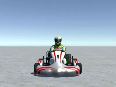 Low Poly Kart With Player 10 Low-poly 3D model