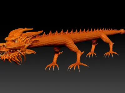 Hong Kong Dragon - Fire Dragon Low-poly 3D model