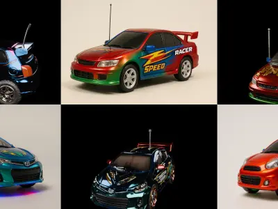 Controled Car bundle 4 pack 100 glb 3D model
