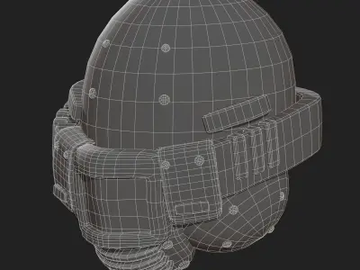 Helmet plastic mask protection Low-poly 3D model