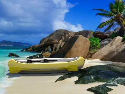 Tandem Canoe 4K 3D model