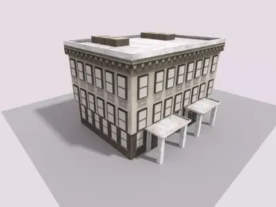 house town Free low-poly 3D model