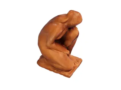 Woman kneeling sculpture 3D model