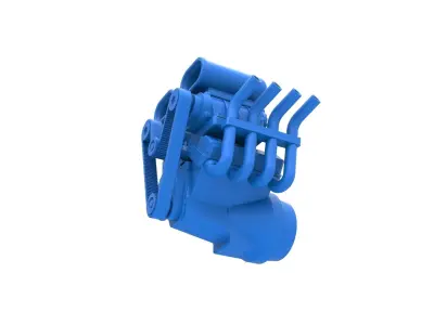 Engine V8 double supercharger Version 2 Scale 1 to 25 3D print model