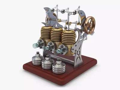 Stirling Engine Triple v 1 3D model