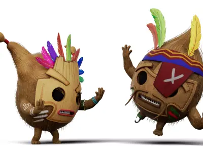 Coco Mama and Papa Rigged Low-poly 3D model