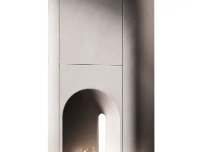 Fireplace Arched semicircular portal hearth area 3D model