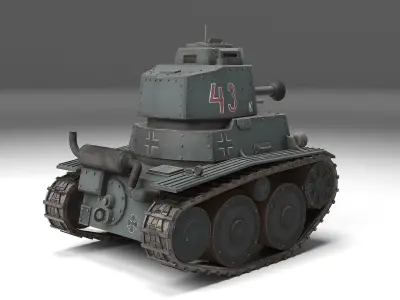 Meng German Light Panzer 38T World War Toons Low-poly 3D model