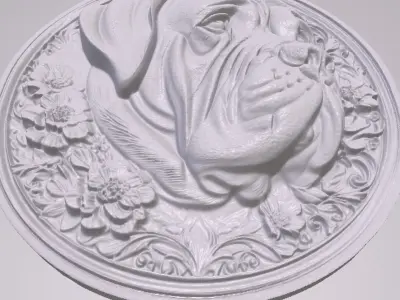 Mastiff 1 basrelief for 3D printing 3D print model