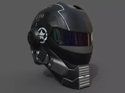 Helmet military Scifi low poly combat  Low-poly 3D model