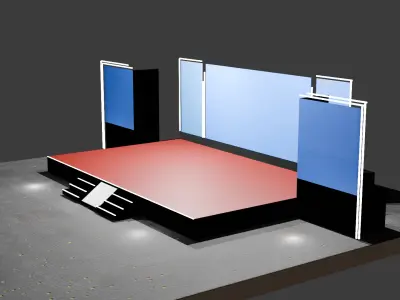 Event Stage with LEd Wall Free low-poly 3D model