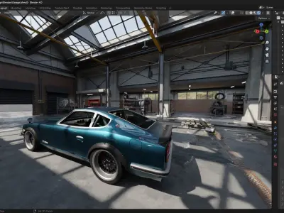 High Detail Garage Low-poly 3D model