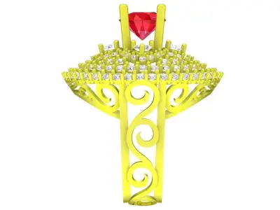 Luxury Multi Halo Diamond Ring for Women 4421 3D print model