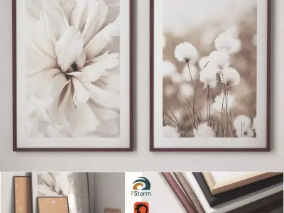 Poster set -  Flowers and fields 3D model
