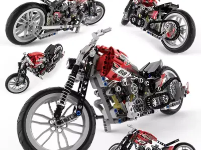 Lego Technic Motorbike Alternative 3D model