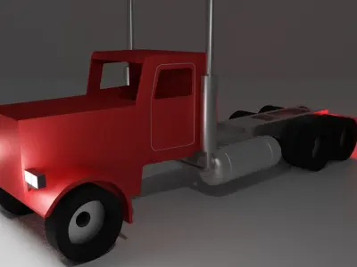 Peterbilt-359 Truck- Low Poly Free Model Free low-poly 3D model
