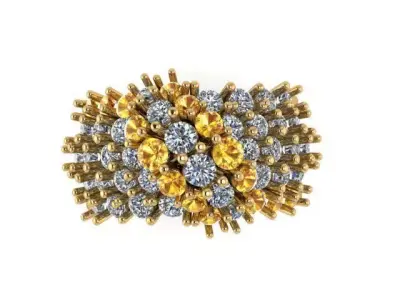 Luxury Diamond Wide Ring 562 3D print model