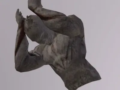 Man Statue City Low-poly 3D model