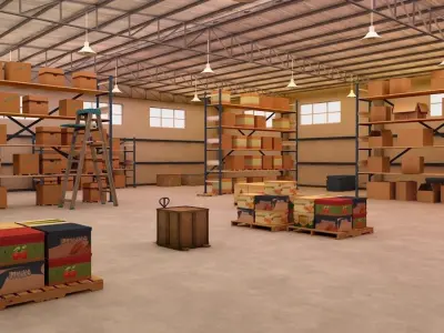 Big Warehouse Pack Low-poly 3D model