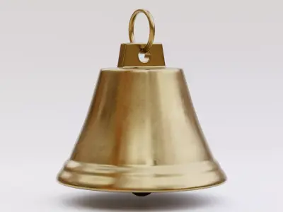 Golden Bell - Christmas Ornament Low-poly 3D model