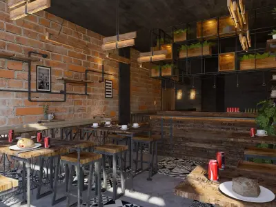 casual restaurant 3D model