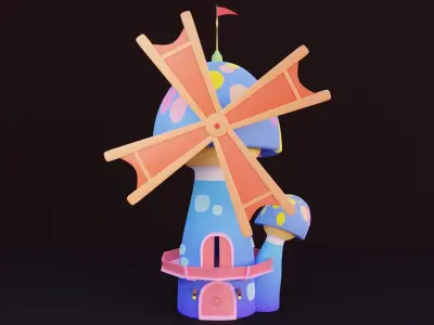 Cartoon Windmill 3D model purchase