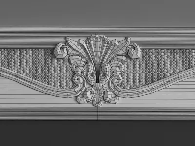 Cornice Moulding with classic floral elements 3D model 3D model