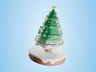 Christmas Tree Low-poly 3D model