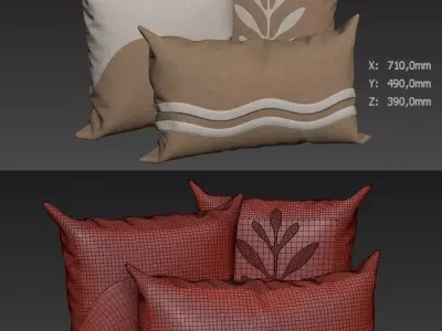 Decorative Pillows v2 3D model