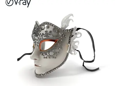Intricate Venetian Mask Model Pack Low-poly 3D model