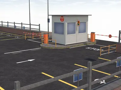 Paking Lot Low-poly 3D model