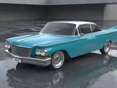 Generic Vintage American-Style Coupe Low-poly 3D model