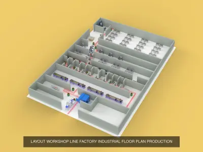 ASSEMBLY WORKSHOP LINE FACTORY INDUSTRIAL PRODUCTION PACK 3D Model Collection