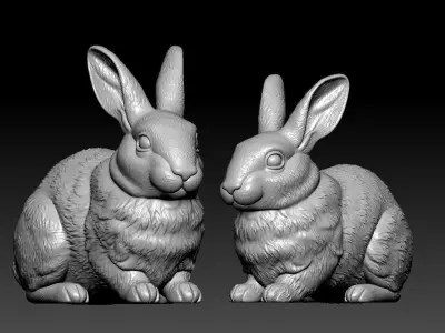 Rabbit rex model - statue - decor - 3D print 3D print model