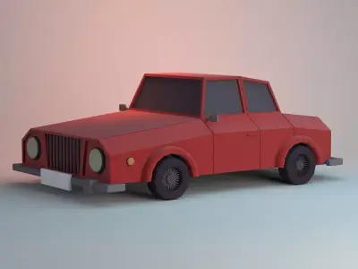 Toon Car Lowpoly Low-poly 3D model