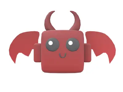 Devil Type Game Asset Pet Character v1 001 Low-poly 3D model
