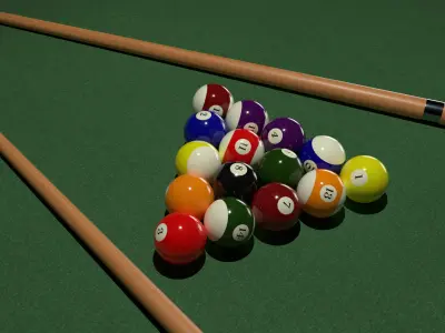 Pool Table Low-poly 3D model