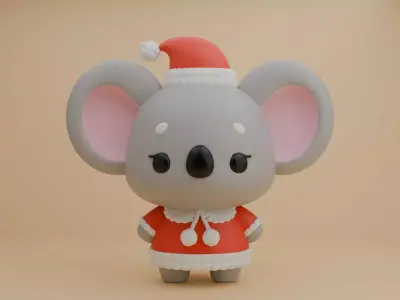 Christmas koala 20 3D print model