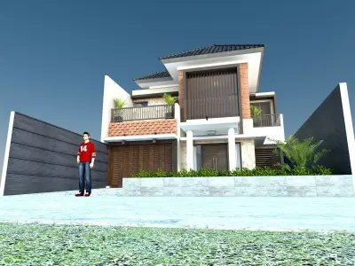 minimalist house exterior Design  2 3D print model