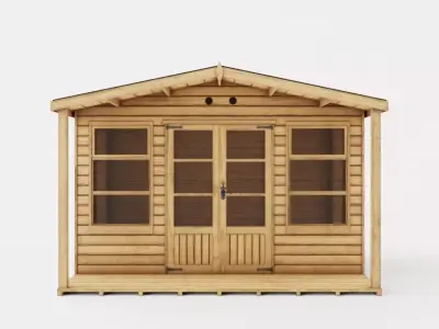 Chalet Summer House Low-poly 3D model