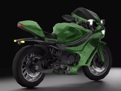 Sports Motorcycle Dolphin LowPoly Low-poly 3D model