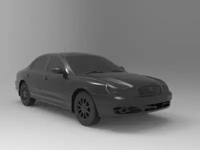 sonata 2005 full  Low-poly 3D model