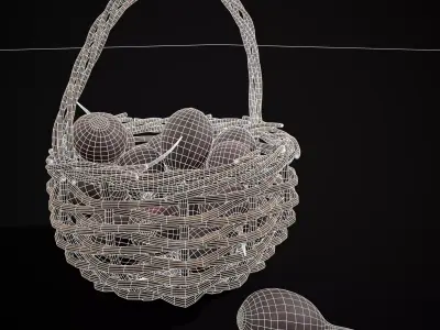 Basket of Beets Low-poly 3D model