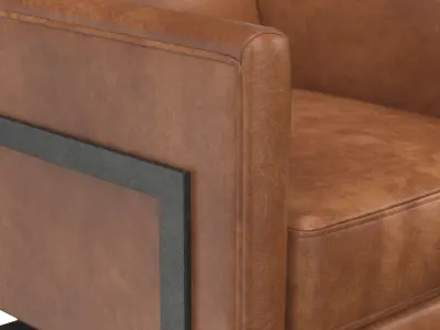 Luxley Club Chair Open Road Brown Leather 3D model