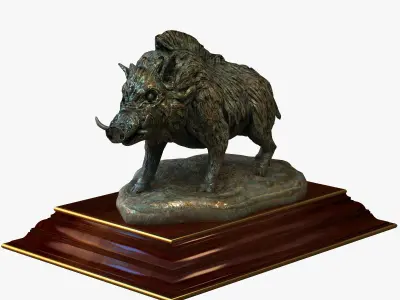 Boar Statue 3D model