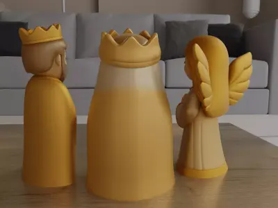 Charming Nativity Scene STL 3D Model 3D print model