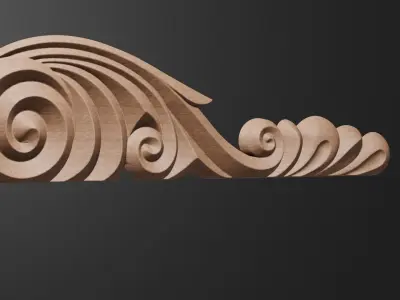 Flower Corner for Wood Carving 3D print model