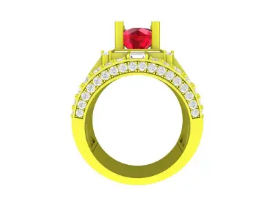 A7195 Korean Style Diamond Men Ring 3D Model 3D print model