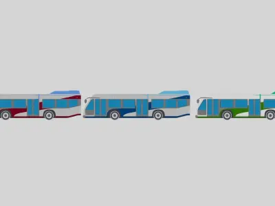 Unbranded Electric Bus- Pack 3D model