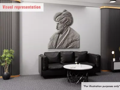 The Portrait of Mehmed II bas relief 3D print model